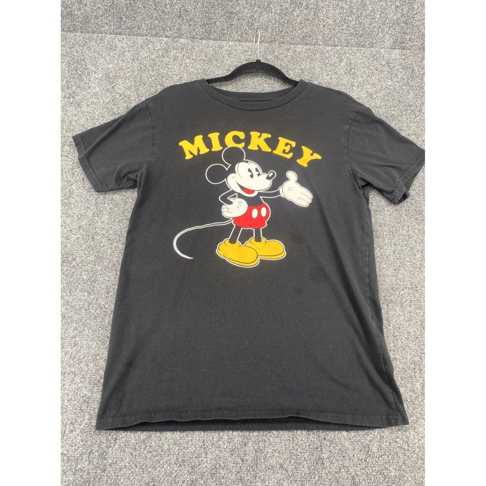 Disney Mickey Mouse Graphic T-Shirt Black Short Sleeve Men Size S Classic Tee